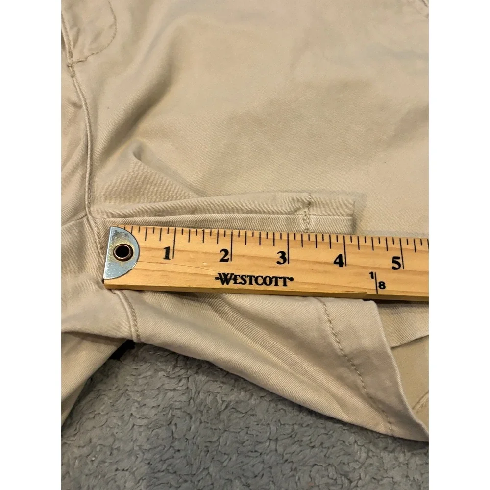Tommy Hilfiger Womens Chino Shorts Tan Khaki Stretch Cotton Size 4 Mid Rise 4in